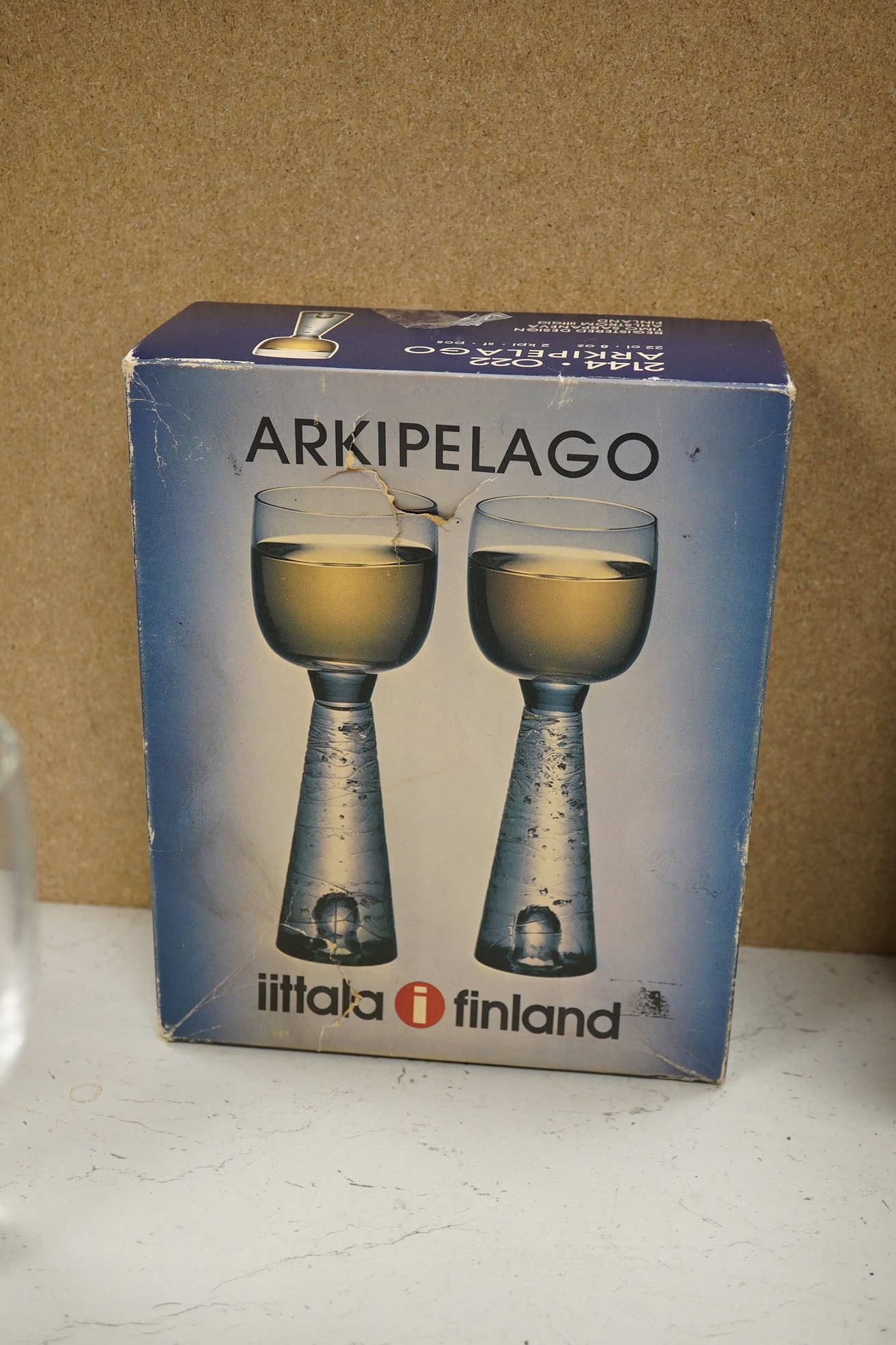 Boxed Littala Arkipelago glasses and four others, including Pukeberg, tallest 19cm high. Condition - good